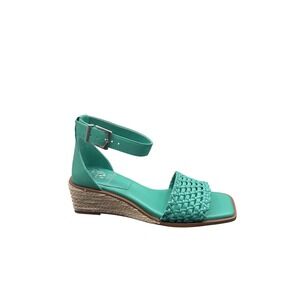 Vince Camuto Bretandi Sandals,OceanGreen Woven Espadrille Wedge Women's 7.5M,NIB